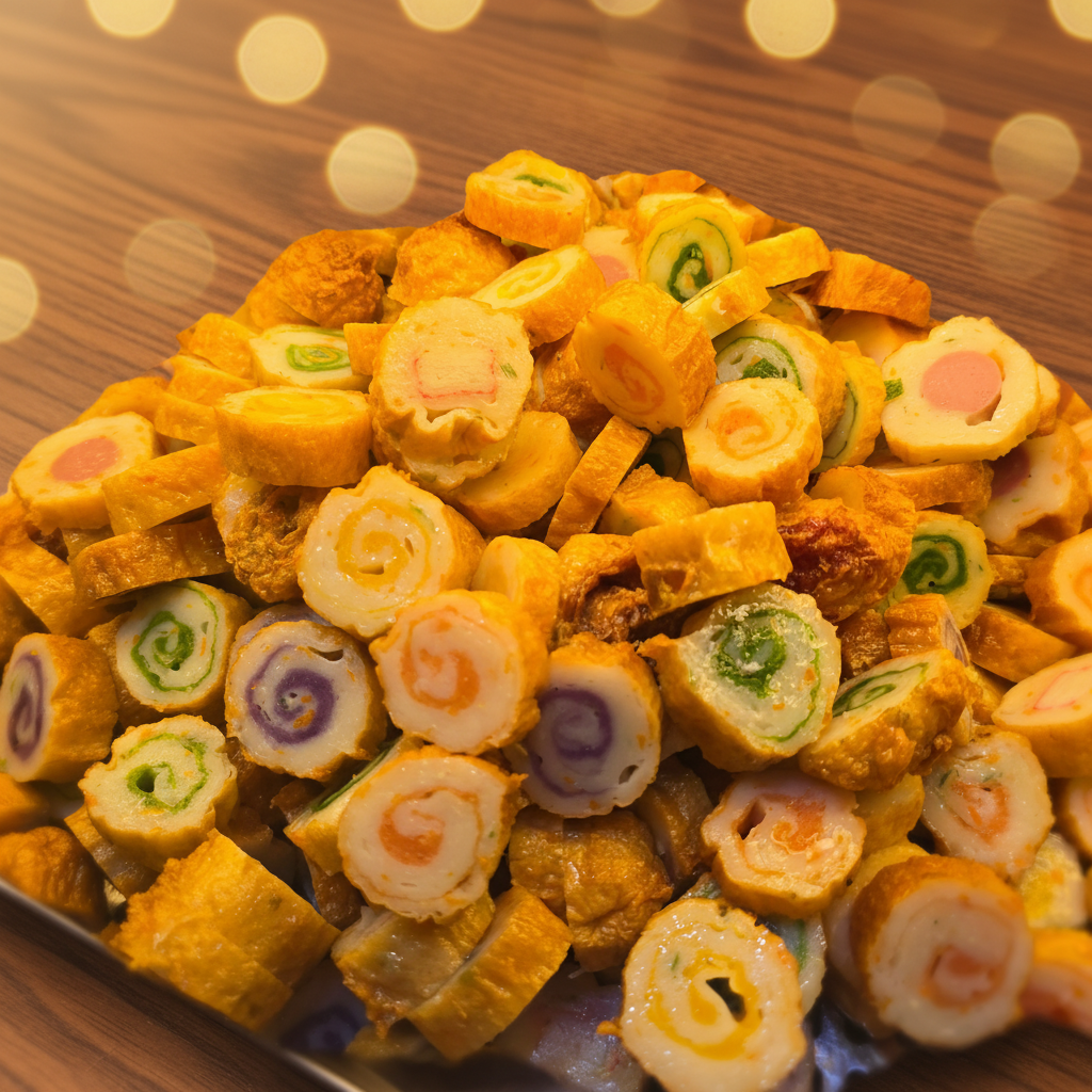 무지개 회오리 어묵 클로즈업